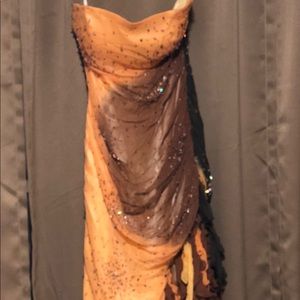 Multicolor strapless prom dress